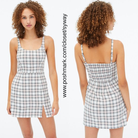 Aeropostale Plaid Scoop Neck Notched Mini Dress - Picture 1 of 13